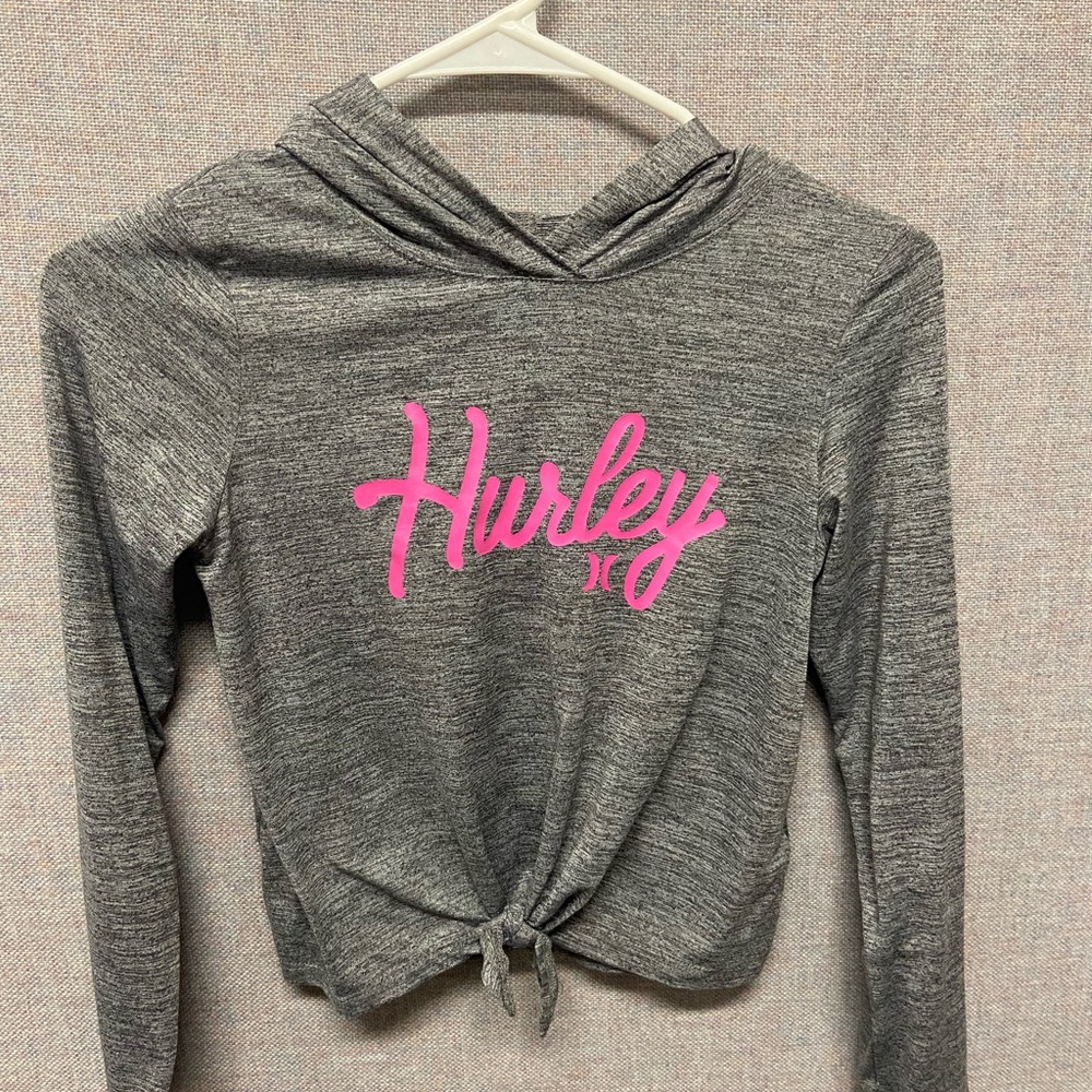 Girls Hurley sleeve hooded top